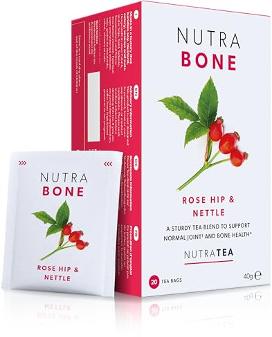 NUTRABONE - Bone Health Tea | Bone Strength Tea - Maintains Bone Density & Joint Care - Includes Ginkgo Biloba, Rosehip & Devil's Claw - 40 Enveloped Tea Bags - by Nutra Tea - Herbal Tea - (2 Pack)