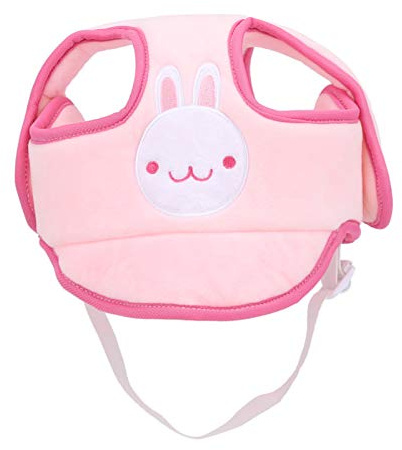 Baby-Schutzhelm, atmungsaktiver Kopfschutz aus Baumwolle, verstellbarer Schutzhelm aus Baumwolle(ROSA)