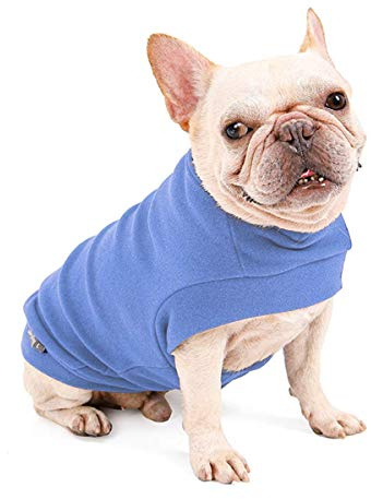 Pull Veste Gilet en Polaire pour Chiens Chats, Pull Manteau Doux et Chaud Hoodie Chien Sweat-Shirt d'hiver Vêtements Chandail pour Petite Chiens Chats Chihuahua Bulldog Sphynx Chat Bleu Ciel M