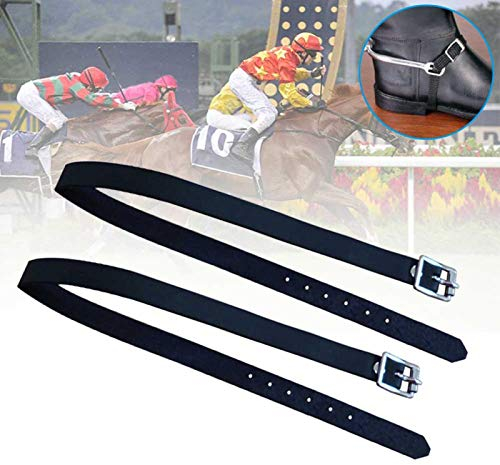 DASNTERED Spur Strap, 2 Pcs PU Leather Horse Riding Straps with Adjustable Buckle, Riding Sports Accessories