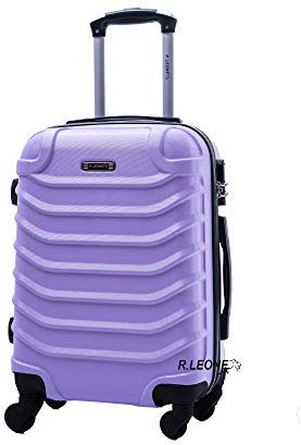 R.Leone Valigia EasyJet 45x36x20 cm Trolley Bagaglio a mano in ABS 4 Ruote (Lilla, 2026 Valigia 50x33x19,5 cm)