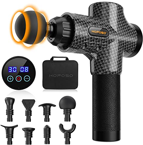 Massagepistole Massage Gun Muskel Percussion Massagegerät mit 30 Geschwindigkeiten 8 Massageköpfen Handmassagegeräte Massage Pistole bis zu 4800 U/min für Nacken Schulter Rücken Tiefen Massagegerät
