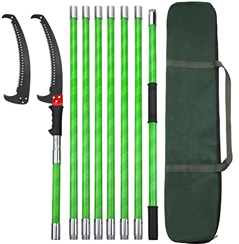 Podadora manual de ramas de árbol de 27 pies, herramientas de jardín, podadoras, sierras de poste de mano, altura extensible