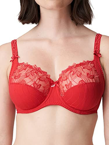 Primadonna Deauville 0161810/0161811-SCA Women's Scarlet Embroidered Non-Padded Underwired Full Cup Bra 38B