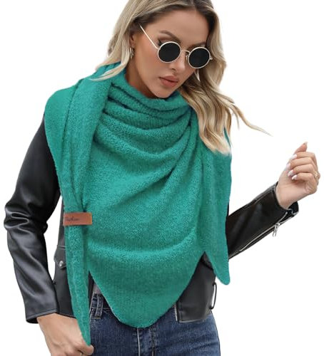 Vijamiy Dreieckstuch Schal Damen Winter,Damenmode Flauschig Schal Dreieck Weich und Kuschelig,um Als Umschlagtuch Halstuch Verwendet Zu Werden Geschenke 200cm*80cm(Grün)