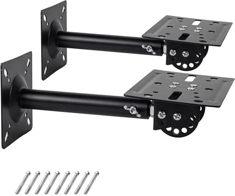 Nbguigdstr Heavy Duty Speaker Mounts Support up to 80lb | Speaker Wall, Ceiling, or Shelf Mount | Speaker Wall Mount Brackets Holders and Stand Mount | Adjustable Swivel & Tilt (2 Packs,Black)
