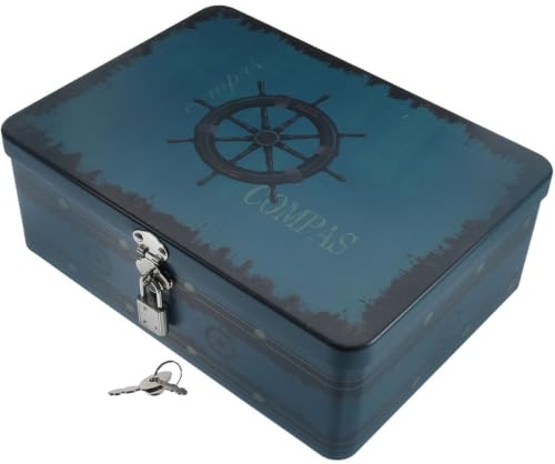 Alipis Aufbewahrungskiste Blechdose Mit Schloss Metall Vorratsdose Desktop-aufbewahrungsboxen Dosenbox Aus Metall Leerer Dosenkoffer Luchbox Haushalt Weißblech Kleine Kiste