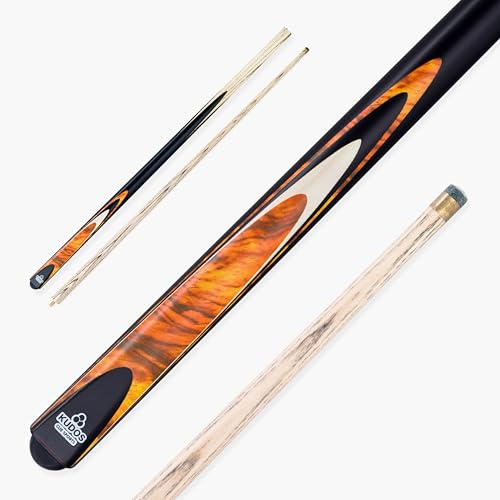 KUDOS Bullet 57 Inch 2 Piece Centre Joint Ash Snooker Pool Cue with 9.5mm Tip (Brown)