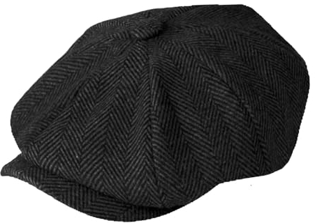 TOSKATOK Unisex Mens Ladies Plain 8 Panel Wool Blend Baker Boy Newsboy Flat Cap-Grey Herringbone