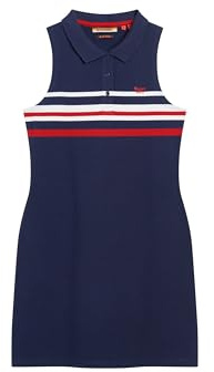 Superdry Damen Mini-Polokleid aus Jersey Kräftiges Marineblau 38