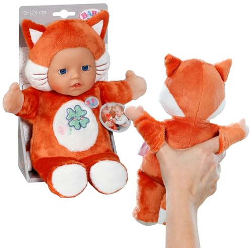 BABY born for babies Fox, Soft 26cm Fabric Doll hand puppet with Fingerpockets, a Cute Tail and Ears, For Newborn Babies, 836606 Zapf Creation