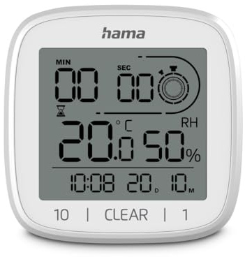 Hama Digitale Badezimmeruhr Zypern, Saugnapf, zum Stellen und Hängen, Weiß