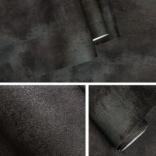 Tapete Retro Plain Grau Zement PVC Tapete for Wände Schlafzimmer Wohnzimmer Bar Café Restaurant Shop Beton Hintergrund Wand Papierrolle Tapete Wohnzimmer(4)