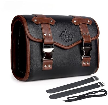 UPGENT Sacoche Moto Selle Arriere Sacs de Selle de Moto, Sacs latéraux Vintage, Sacs à Outils de Moto en PU Sacoche De Selle Moto(Two-Toned)