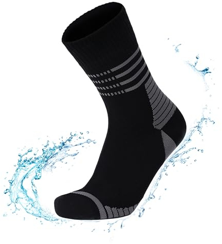 RANDY SUN Chaussettes en Hautes Imperméables pour Femmes Hommes Etanche Respirant Résistant au Froid,Sports de Plein air Nautiques vélo Randonnée Aviron Moto Chasse pêche ski,1 Paire