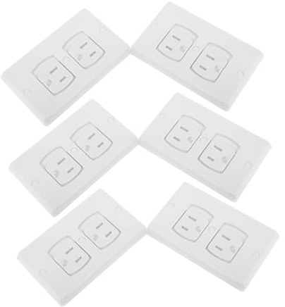 JOINPAYA 6stücke Steckdosensicherungen mit Automatischer Schließung und Kindersicherung aus Abs-material Runde Kanten für Federkonstruktion zur Vermeidung von Stromschlägen Strukturierte
