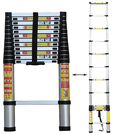DLNTXFDG Scale, Scala telescopica, Scala Alta Estensibile Antiscivolo - Scale telescopiche Pieghevoli per Ufficio soffitta Industriale, Lega di Alluminio ad Alta Resistenza, 1,4 m/4,6 Piedi