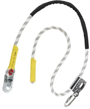 Colcolo Longe de positionnement d'arboriste, corde antichute réglable avec mousqueton en acier au carbone pour équipement de protection de clôture extérieure, 3 Mètres