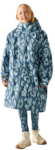 Regatta Kids Spirit Of Adventure Changing Robe - Storm Blue/Leopard Print - 5-9 Yrs