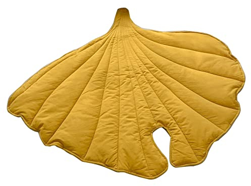 Uqezagpa Grande coperta a foglia morbida giallo/verde a forma di foglie coperte letti divano cotone accogliente coperta infantile coperta gattonare coperta coperta foglie gettare neonato