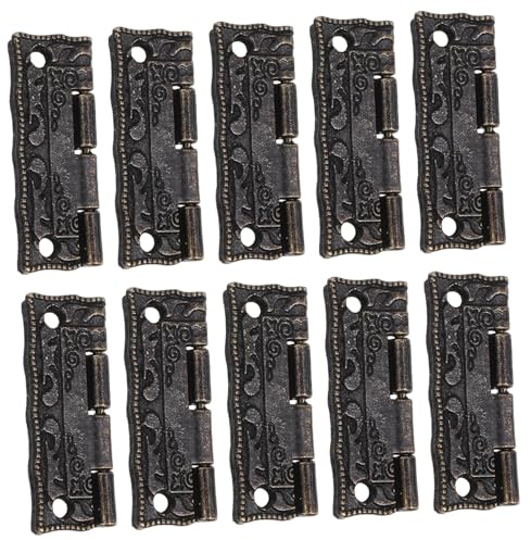SOPOTUTU 10pezzi Cerniere in Per Scatole Stile Retrò Classico Modelli Antichi Per Ferramenta Di Mobili in Miniatura e Progetti Da Te Di Artigianato