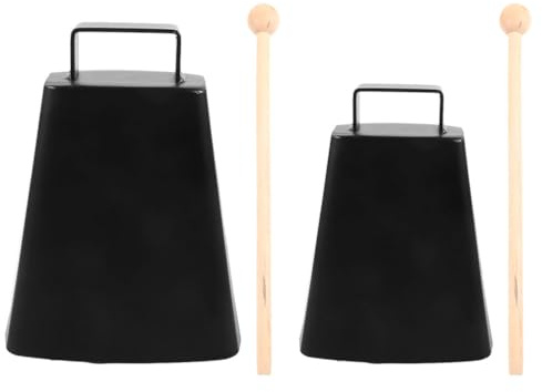 Hemobllo 2sets Campanaccio Set di Strumenti Percussione con Bastoncino per Campanelli Campanaccio Percussione Manuale Strumento Sonoro per Ragazzo Ragazza Ragazza