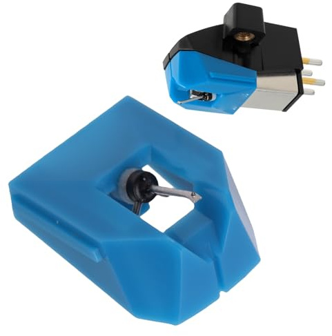 Yanmis AT VMN95C Plattenspieler-Nadel, Ersatz für AT VM95C Dual Moving Magnet-Plattenspieler-Tonabnehmer, 0,6 Mm Konische Nadel, Blau