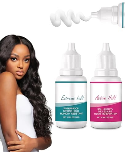 Bettinay 38ml Invisible Bonding Adhesive Hair Glues, 2 Pcs Strong Hold Wig Glue Lace Front for Wig
