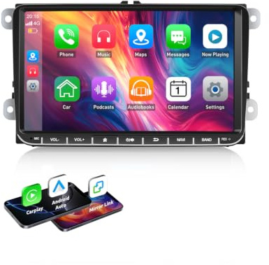 Essgoo 4+64G Autoradio 9 Zoll Android 14 Radio mit Carplay und Wireless Auto für VW Golf 5 6 Touran B6 EOS Tiguan Polo mit Bluetooth GPS RDS Navi Mirror Link FM SWC