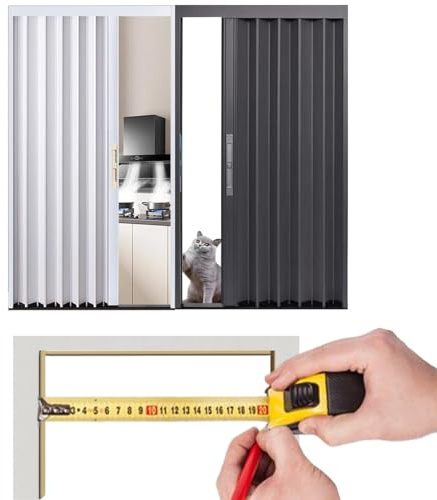 ZAQYCM Faltschiebetür Komplettset Aluminium Mit Schloss & Zarge, Wohnzimmer Badezimmer Küche Türrahmen Schrank Kommerziell Falttür Schiebetür Nach Maß Faltbare Akkordeon Tür