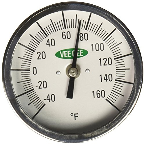 VEE GEE Scientific 82160-12 Dial Soil and Compost Testing Thermometer, -40 to 160 Degree F, 3 Diameter, 12 Length
