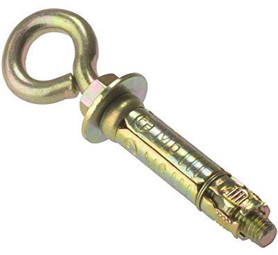 ForgeFix Masonry Anchors - Eye Bolts | M6 | Zinc Yellow Passivated | Bag 10