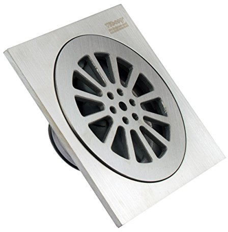 Massiver Edelstahlduschablauf in der Größe 100 x 100 mm GS – 18 – SS von Viborg - HK