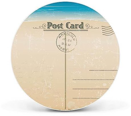 banjado Magnettafel Ø 47cm Weiß - Magnetwand aus Metall - Magnetpinnwand als Memoboard - Pinnwand Magnettafel Küche, Büro, Kinderzimmer inkl. 4 Magnete & Montageset - Postkarte