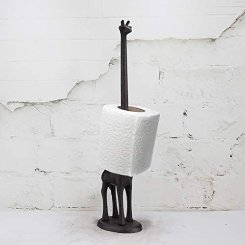 Homezone Black Toilet Roll Holder Free Standing Long Neck Giraffe Bathroom Toilet Tissue Paper Rolls Holder Animal Toilet Roll Storage for Kitchen Living Room Home Office Toilet Decor Accessories