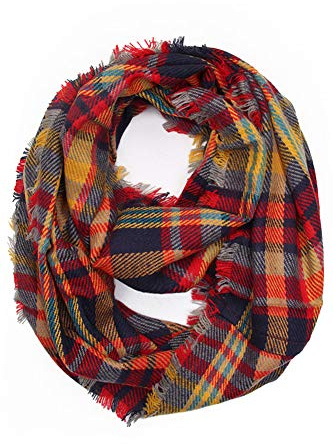 ScarvesMe Women's Check and Plaid Soft Infinity Loop Winter Fall Warm Scarf