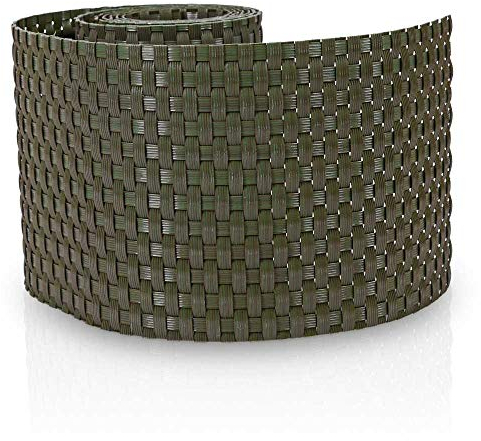 POOL Total Set> PE-Rattan Sichtschutzstreifen 255 x 19 cm (Grün 25 Streifen)