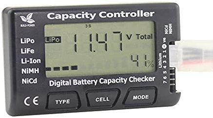 SoloGood 7 Digital Lipo Battery Capacity Checker Meter Tester for NiMH Nicd Life LiPo Li-ion Battery …