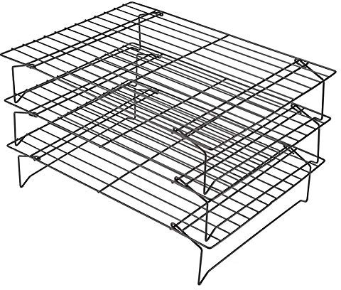 Cikonielf Griglia da Forno a 3 Ripiani,in Acciaio Inox,griglia di Raffreddamento e Cottura Antiaderente, per Biscotti/Torte/Pane,34 x 24,5 x 19,5 cm