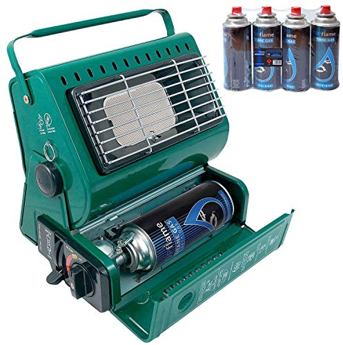 1.3kW Butane Gas Portable Heater | Compact & Lightweight | Temperature Control & Built-in Ignition | Swivel Body | 1.3kW Output Ceramic Burner | Ideal For Camping