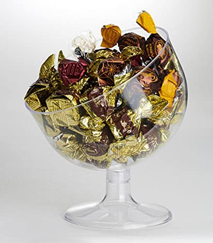 Portaconfetti Coppa inclinata trasparente gambo corto diametro 16 cm altezza 24 - in plastica