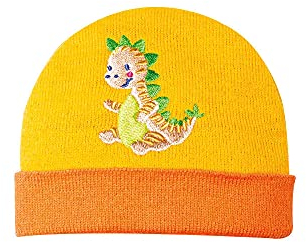 Heless 1135 - Strick-Mütze für Puppen im Dino-Design, Größe 28 - 35 cm