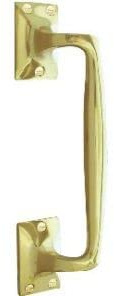 Ironmongery Solutions® Cranked Pull Handle for Doors, Front Door Pull, D Handle in Polished Brass Finish 300mm