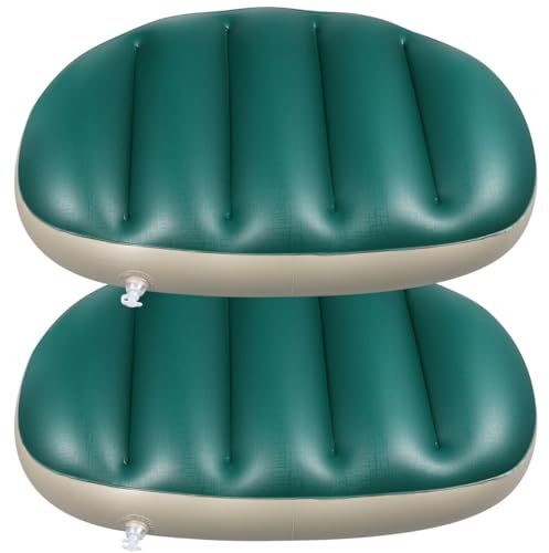 BESPORTBLE 2 Stück Kajak Sitzkissen PVC Gepolstert Sitzpolster Für Fischerboot, Kanu, Schlauchboot, Tragbar Und Ergonomisch, 53 X 42,5 X 2 cm (grün)