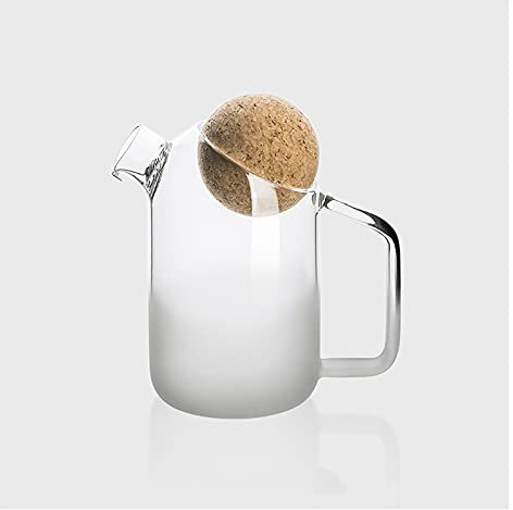 Jarra de Vidrio Jarra de cristal helada de color simple y sólido con tapón de bola de corcho Personalidad Agua fría Jarra tetera for el hogar, oficina, restaurante Jarra de Té Helado ( Size : M )