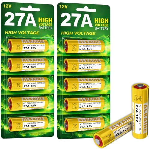 AJ Star 27A 12V Alkaline Batteries V27A LR27A MN27 L828 A27 12V Battery Pack of 10