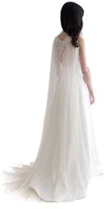 Bridal Cape Veils Lace Tulle Wedding Cape Shoulder Veil for Brides Cloak Elegant Accessories CB 211091 Wedding (Color : White, Size : 200cm)