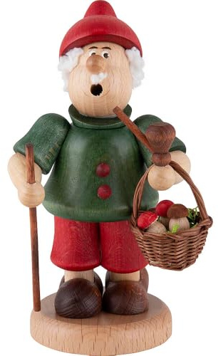 Erzgebirge Palast Holzkunst Schubert Räuchermännchen Schwammezwerg - 14 cm