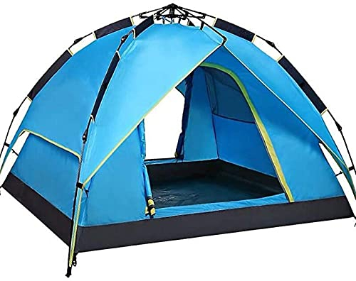 RajoNN Zelt Doppelschichtige Pop-up-Zelte für 3 bis 4 Personen |Wasserdichtes Camping-Kuppelzelt mit 2 Türen, belüftetem Netzfenster für Wandercamping