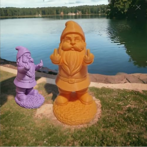 Nain de Jardin/Père noel Vulgaire Faisant 2 Doigts d'Honneur -Cadeau unique/humour (20, violet)